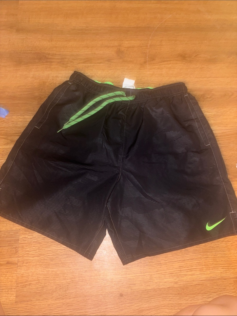 Nike Men's Black Athletic Shorts with Mint Green Accents